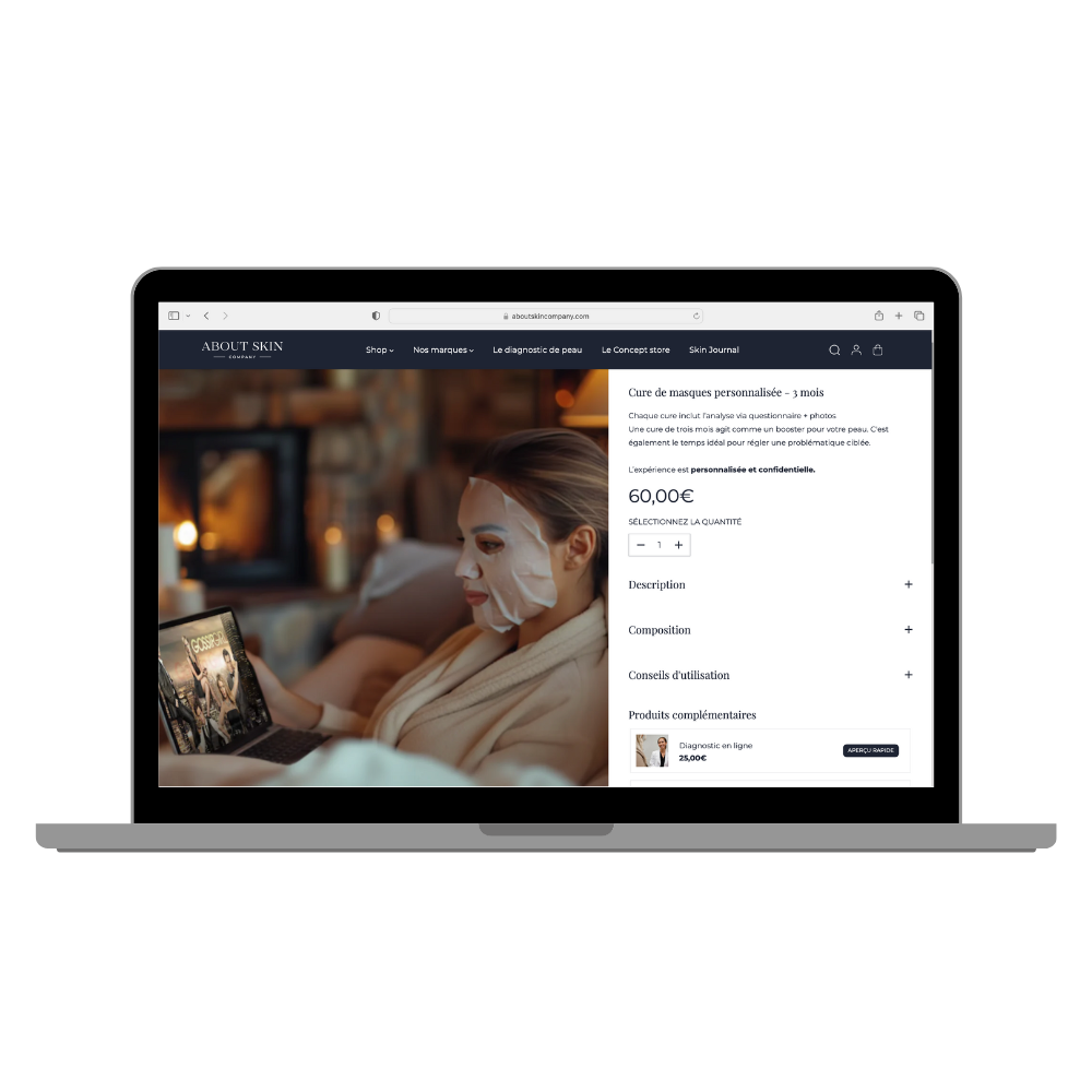 Rédaction de +30 fiches produits optimisées, incluant la liste INCI, les conseils d’utilisation et les bénéfices produits. Sur Shopify, restructuration de plusieurs pages et mise à jour des visuels pour une meilleure expérience utilisateur.